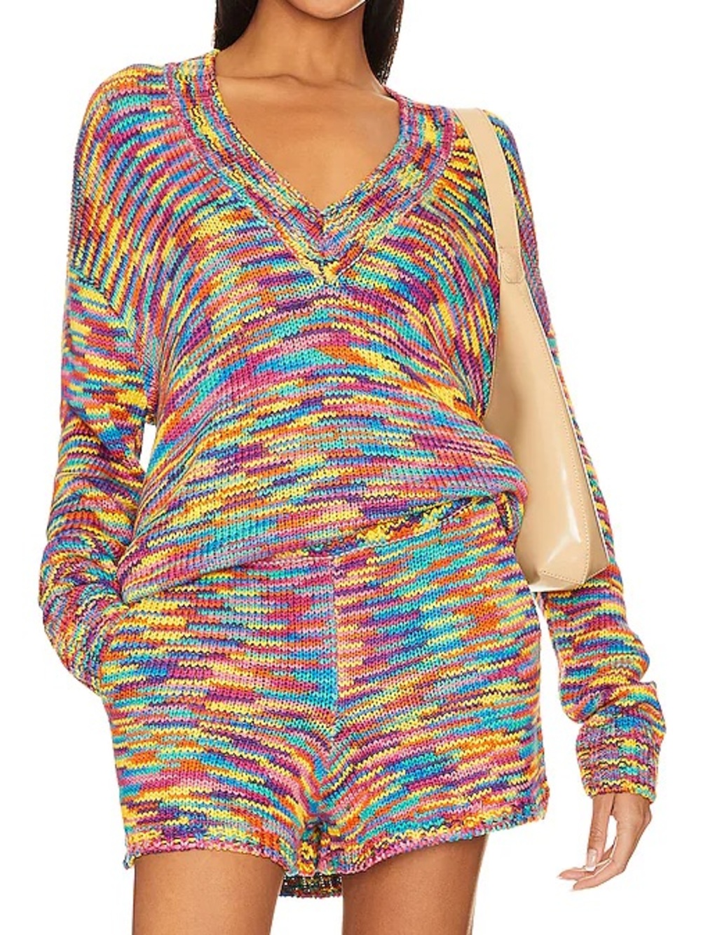 Show Me Your Mumu Knit V-Neck Sweater & Shorts Set 
Gilligan Colorful Space Dye